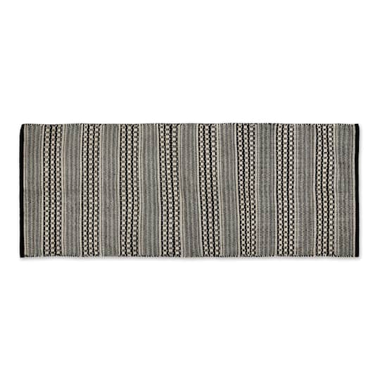 DII® Black Dobby Stripe Hand-Loomed Rug, 2.5ft. x 6ft.